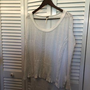 free people women white long sleeve shirt with det